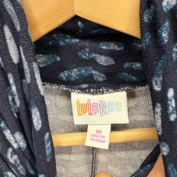 LulaRoe Top Women M Medium Blue Geometric Turtleneck Long Sleeve Casual Comfort - Picture 3 of 7